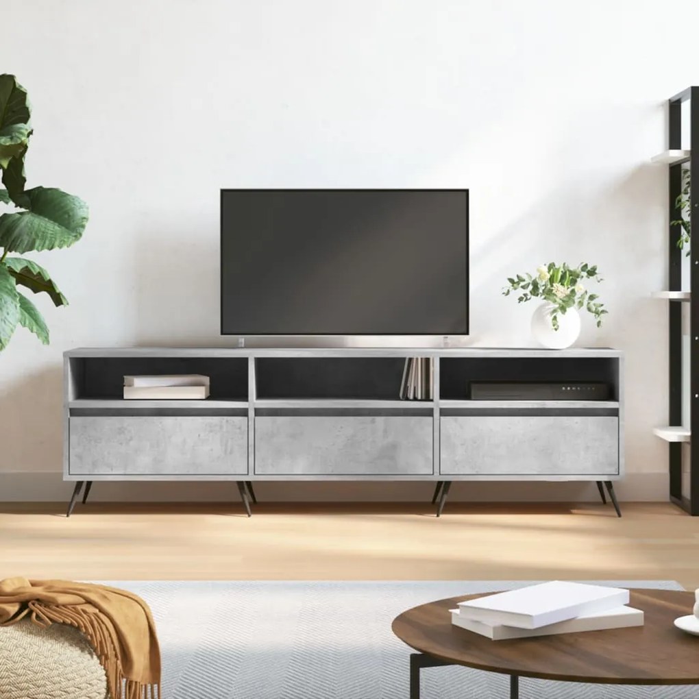 Mobile Tv Grigio Cemento 150x30x44,5 Cm Legno Multistrato /