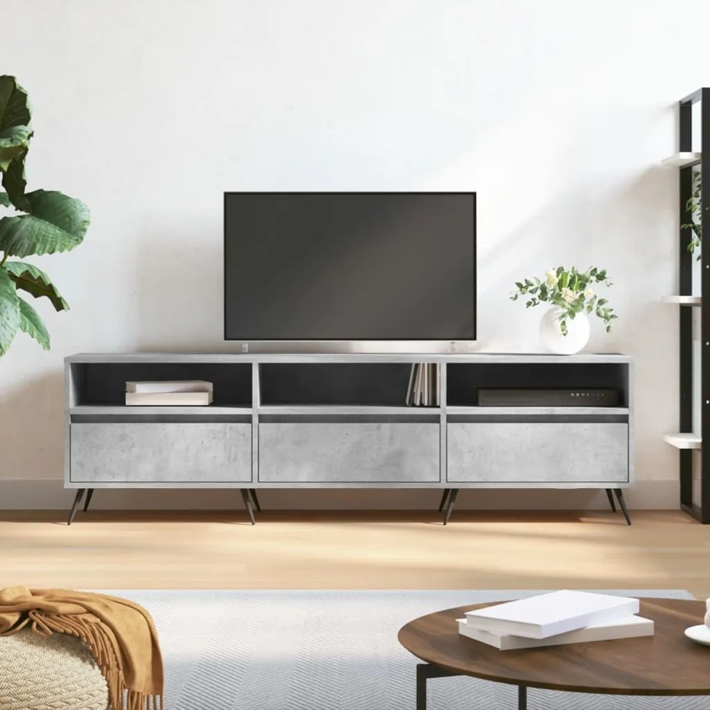 Mobile TV Grigio Cemento 150x30x44,5 cm Legno Multistrato