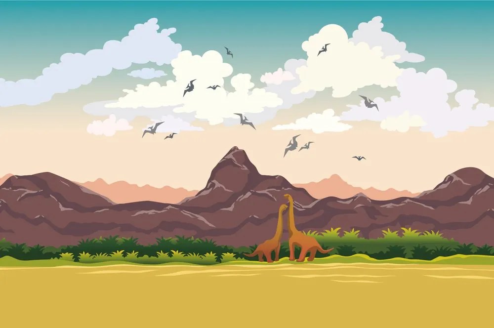 Carta da parati – Terra dei dinosauri