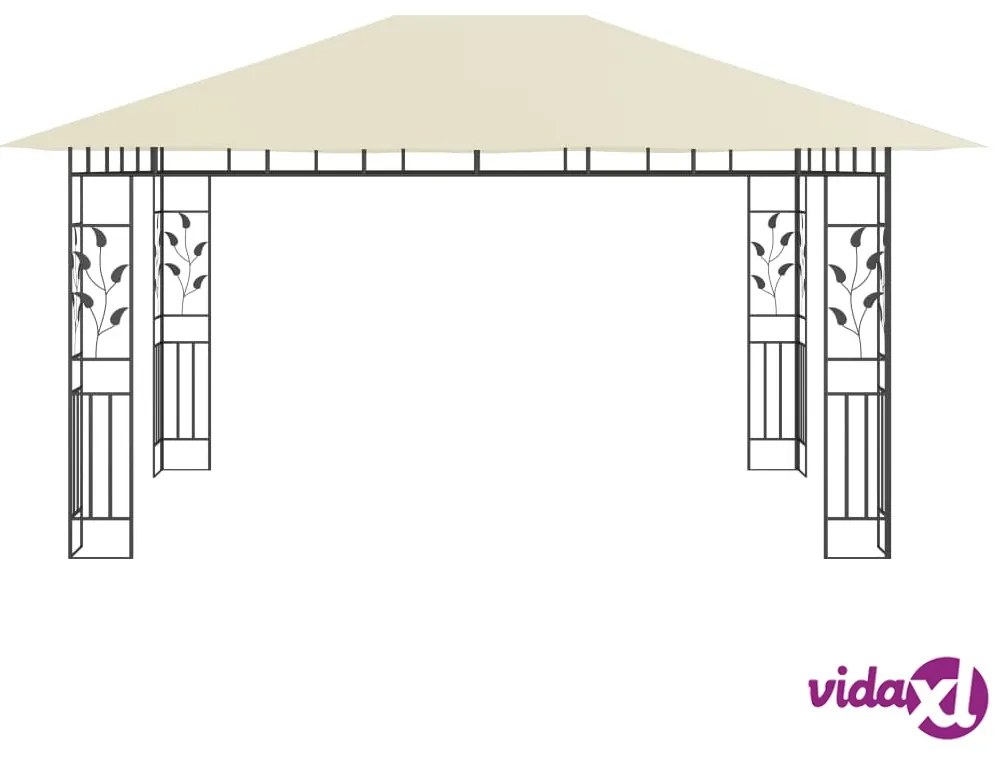 vidaXL Gazebo con Zanzariera 4x3x2,73 m Crema 180 g/m²