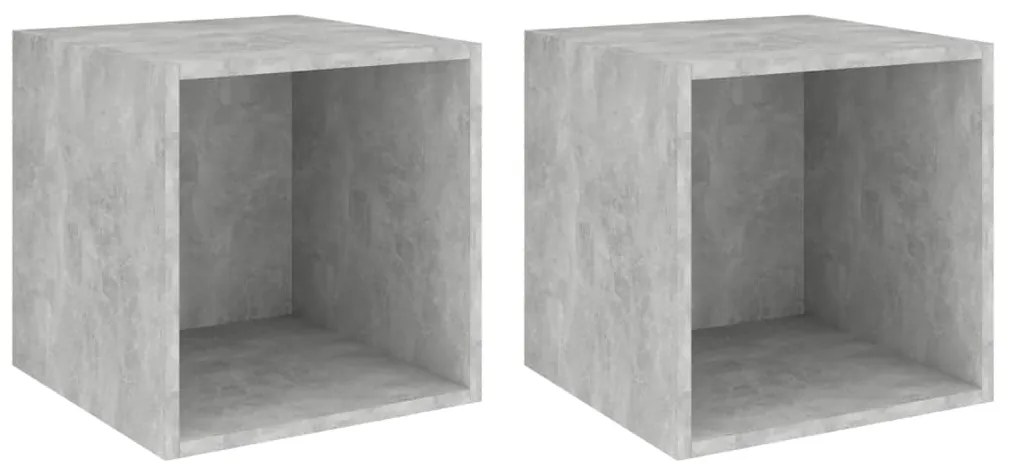 Mobili a Muro 2pz Grigio Cemento 37x37x37 cm Legno Multistrato