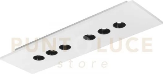 Plafoniera led xico bianca 18w 1260lm cct 70x4,7x20cm in gesso vern...