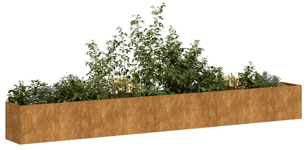 Fioriera Arrugginita 360x40x40 Cm İn Acciaio Corten /
