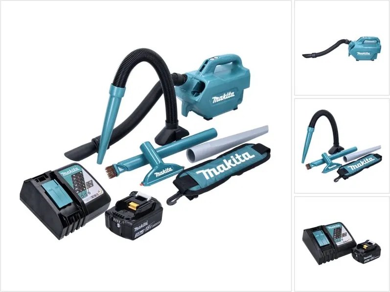 Aspiratore a batteria Makita dcl 184 RF1 18 v - 54 mbar - 0,5 l + 1x batteria 3,0 Ah + caricabatterie