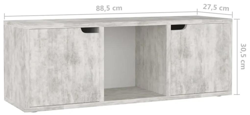 Mobile Porta TV Cemento 88,5x27,5x30,5 cm in Legno Multistrato