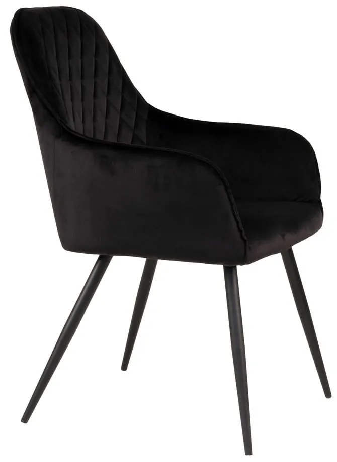 Set di sedie da pranzo nera in imbottito con braccioli 2 pz Harbo – House Nordic