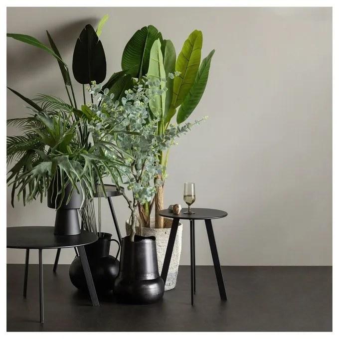 Tavolo da giardino nero, ø 70 cm Fer - WOOOD