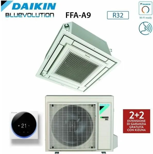 Daikin - Climatizzatore Condizionatore a Cassetta Fully Flat 18000 btu FFA50A9 R-32 Wi-Fi Optional con Griglia Bianca Inclusa Classe a+/a - Garanzia