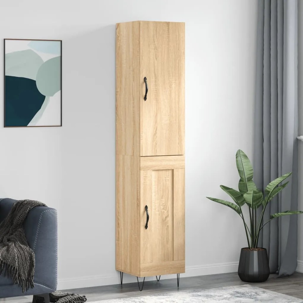 Credenza Rovere Sonoma 34,5x34x180 cm in Legno Multistrato