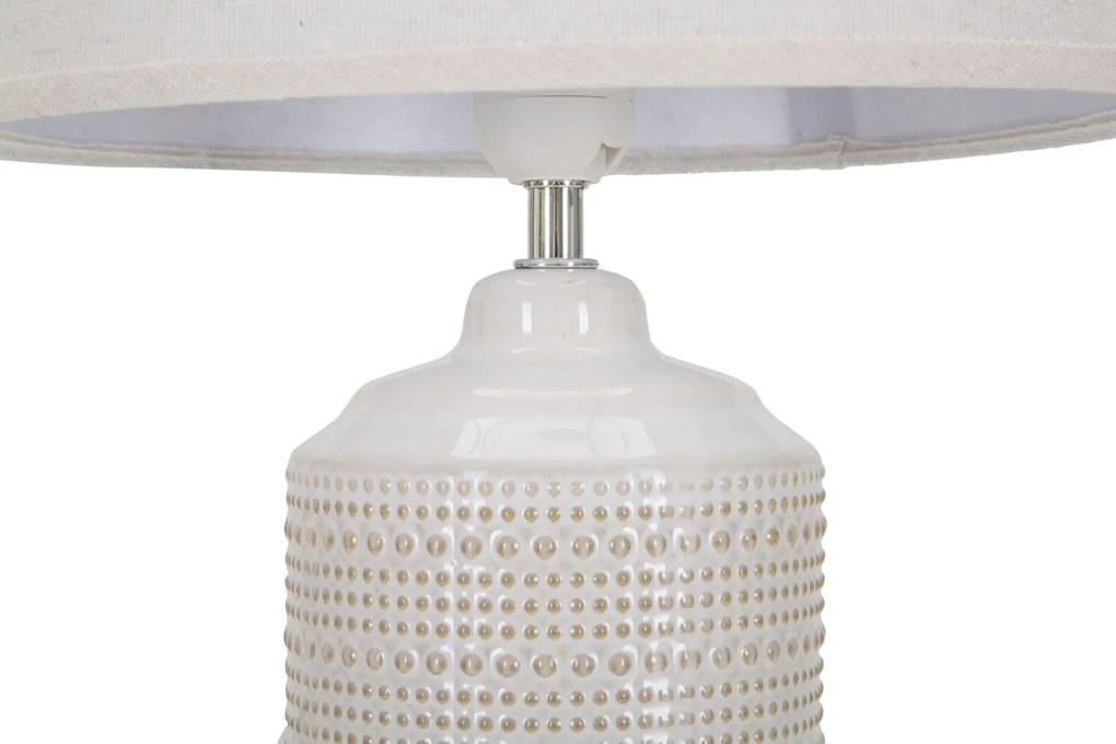 Lampada da Tavolo Elegante in Ceramica con Paralume Bianco 28x47 cm