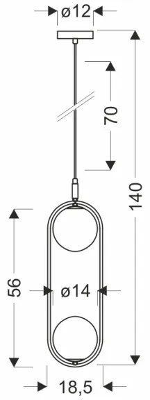 Lampadario a sospensione con filo CORDEL 2xG9/28W/230V nero/fumé nero