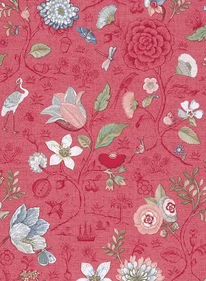 Eijffinger Carta da parati Spring to Life - Mehrfarbig Rot Rosa