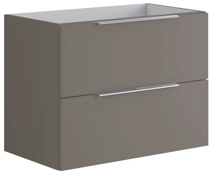 Mobile da bagno sospeso sotto lavabo L 79.5 x H 60 x P 45.5 cm grigio opaco, 2 cassetti VISOBATH Brera