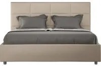 Letto matrimoniale contenitore imbottito 160x190 similpelle tortora Mika