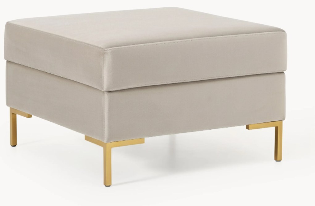 Poggiapiedi in velluto con contenitore Luna