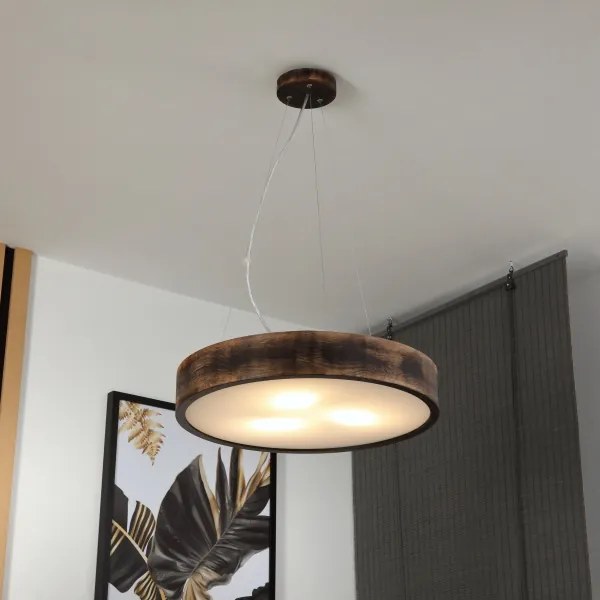 Brilagi - Lampadario LED su cavo CARVALHO SMOKEY 3xE27/60W/230V rovere Ø 47,5 cm