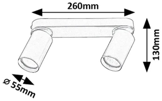 Rabalux 73076 - Faretto MIRINA 2xGU10/5W/230V oro