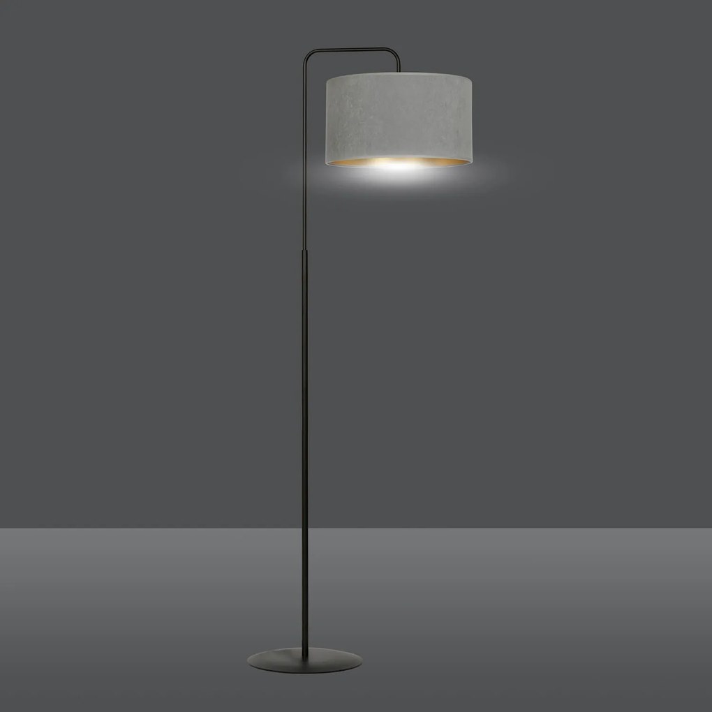 Piantana Contemporaneo Ganesha Acciaio Nero Grigio 1 Luce E27 Ip20