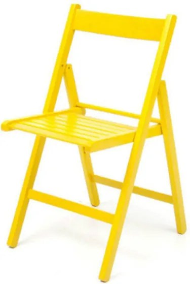 Sedia pieghevole in legno colorata GIALLO