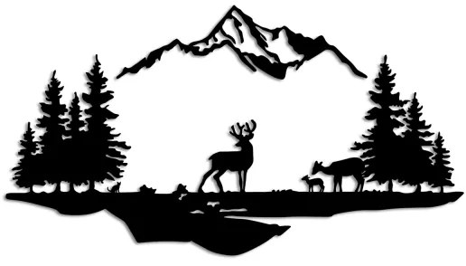 Decorazione da muro 2 pz 70x38 cm cervo metallo/nero