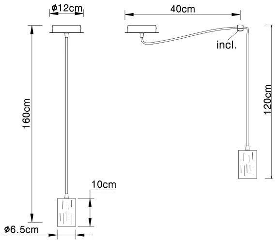 Globo 54032-1H - Lampadario su filo JOSEBA 1xE27/60W/230V