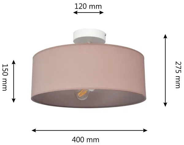 Lampadario a sospensione con supporto rigido ALBA 3xE27/15W/230V rosa