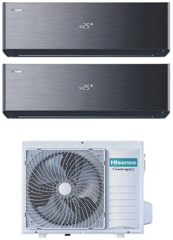 Condizionatore Hisense Dual Split Inverter ENERGY PRO X BLACK 9+9 con 2AMW35U4RGC R-32 Wi-Fi Integrato