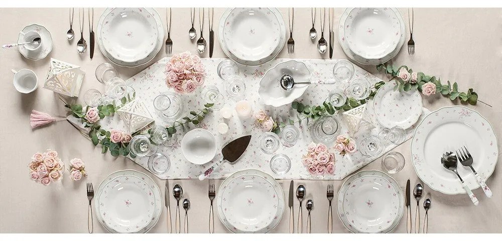 Set di piatti in porcellana da 18 pezzi Nonna Rosa - Brandani
