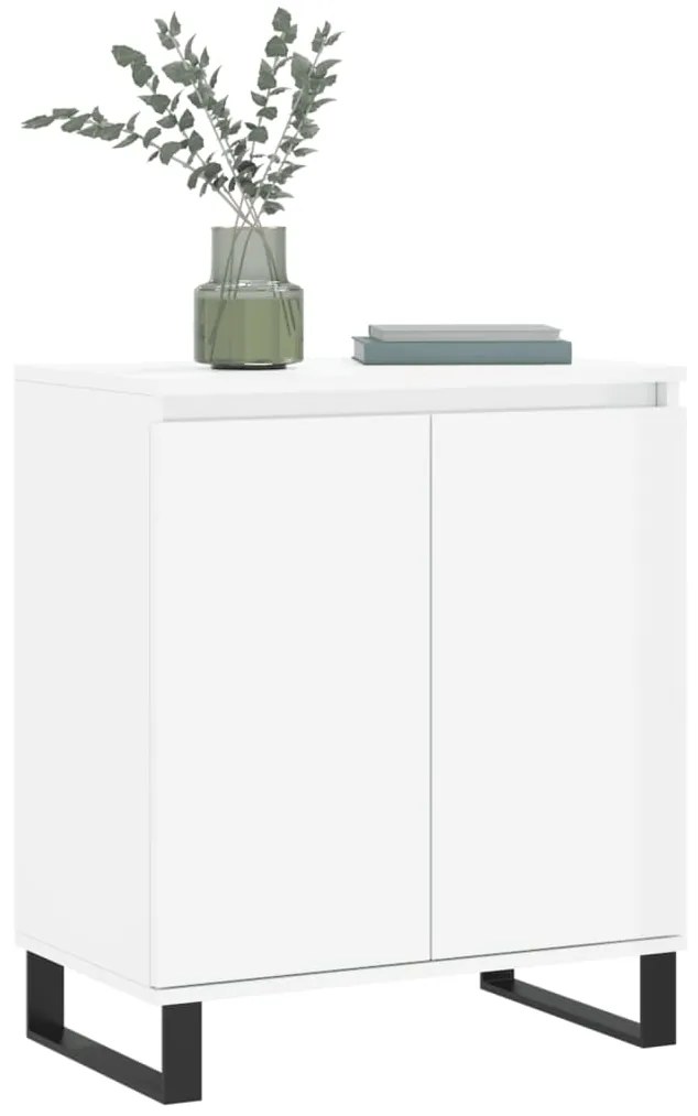 Credenza bianco lucido 60x35x70 cm in legno multistrato