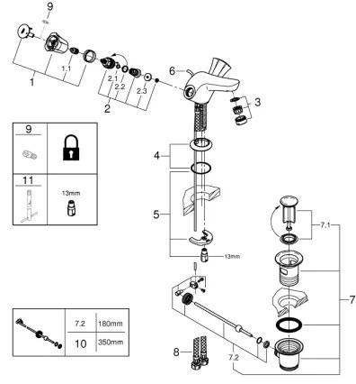 GROHE 21390001 - Miscelatore lavabo COSTA L DN 15, cromo lucido