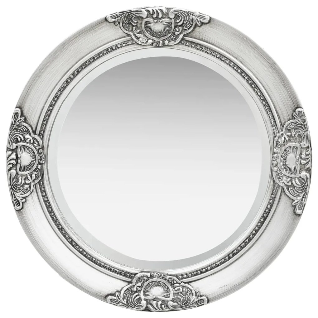 Specchio Da Parete Stile Barocco 50 Cm Argento /