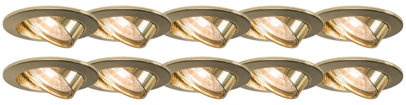 Set di 10 faretti incassati orientabili oro - Edu