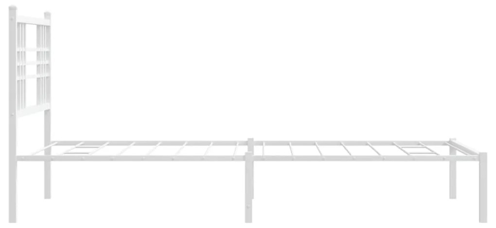 Giroletto con testiera metallo bianco 90x190 cm