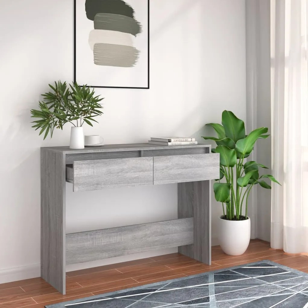 Tavolo Consolle Grigio Sonoma 100x35x76,5 Cm İn Truciolato /