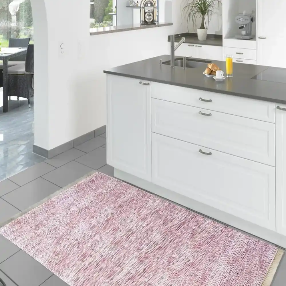 Tappeto da cucina rosa impermeabile Larghezza: 160 cm, Lunghezza: 220 cm