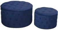 Puff contenitore velluto 1-2 blu cm 70h42