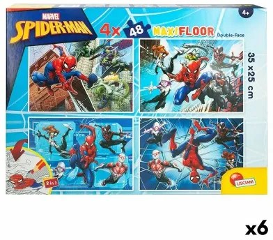 Puzzle per Bambini Spider-Man Double-face 4 in 1 48 Pezzi 35 x 1,5 x 25 cm (6 Unità)