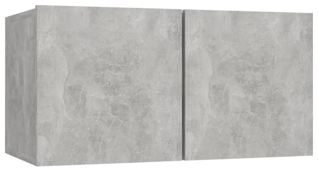 Set porta tv 7 pz grigio cemento in truciolato