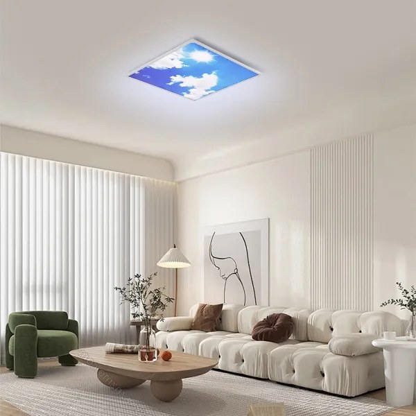 Brilagi-LED Pannello dimmerabile SLIMFRAME SKY LED/58W/230V 60x60 cm argento/blu + telecomando