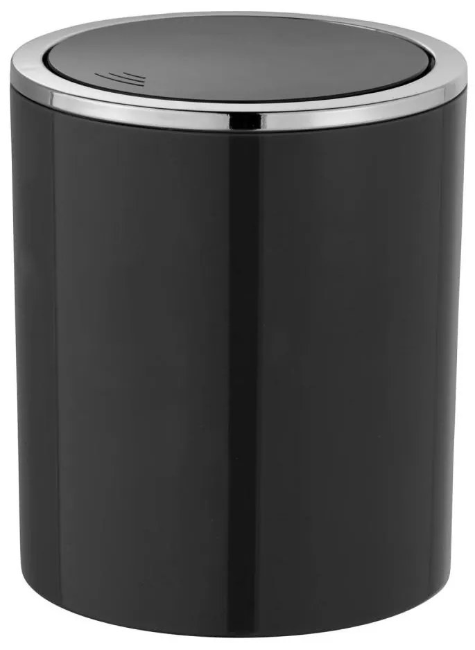 WENKO 23934100 - Cestino INCA 14x16,8 cm nero/cromo lucido
