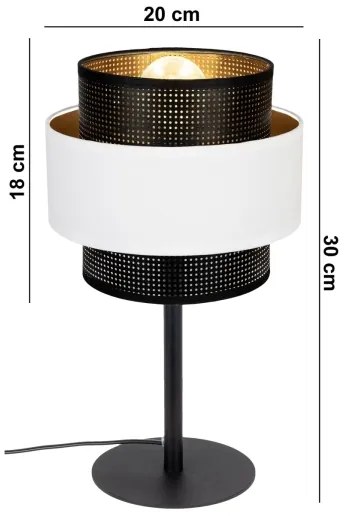 Lampada da tavolo NESS 1xE27/60W/230V nero/bianco