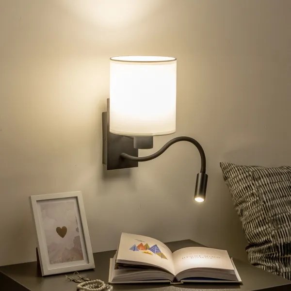 Brilagi - Applique a LED NUBILA 1xE27/25W/230V + LED/3W nero/bianco