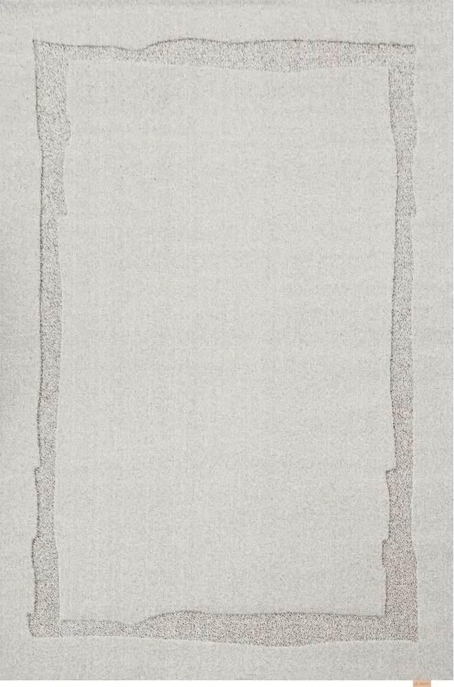 Tappeto in lana grigio chiaro 133x190 cm Morphic Rocca - Agnella