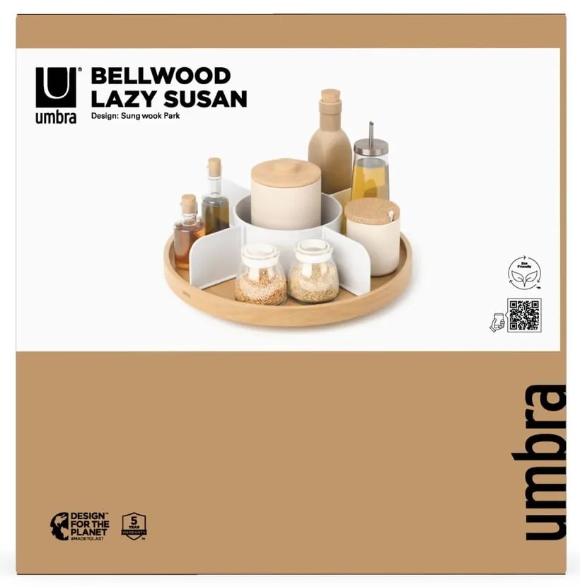 Organizer da bagno in legno in colore naturale Bellwood - Umbra