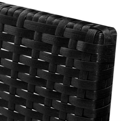 Set Divani da Giardino 3 pz con Cuscini in Polyrattan Nero