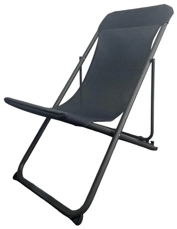 Lettino da campeggio pieghevole nero