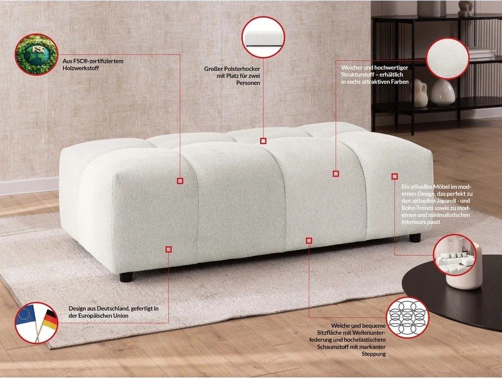 Poggiapiedi bianco Albane – Ropez