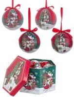 Scatola Natalizia di Carta con Palline di Natale Rosse 75 mm