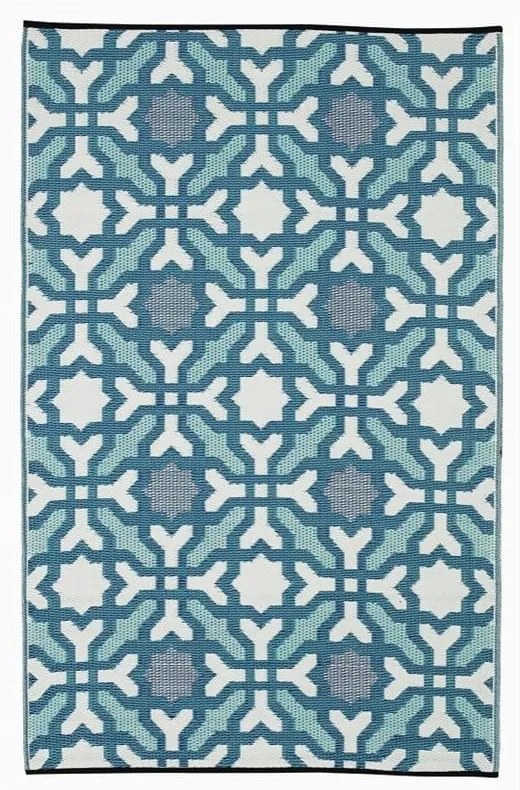 Tappeto per esterni bifacciale grigio-blu in plastica riciclata , 150 x 240 cm Seville - Fab Hab