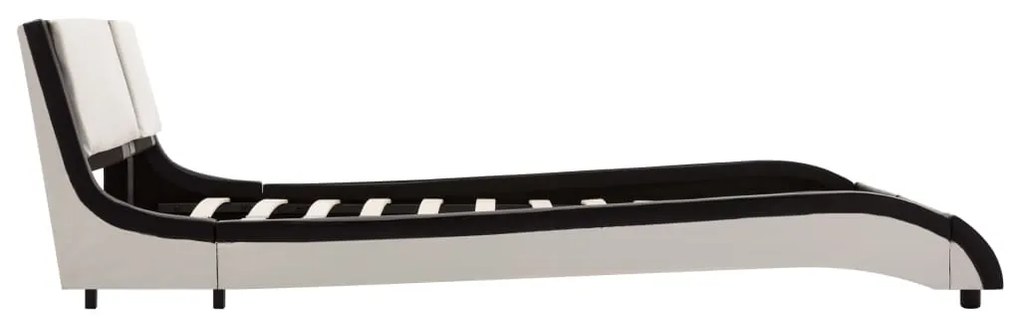 Giroletto con led nero e bianco in similpelle 140x200 cm